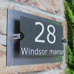 Personalized Address Plaque - Modern House Number Sign - Custom House Number Plaque - Housewarming Gift - Outdoor Street Address Porch Sign