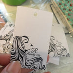100 Custom Rectangle Hang Tags, Personalized Text Logo, Clothing Label, Retail Price Tag, Jewelry, Brand Swing Tag, Etiquette Pour Vetement