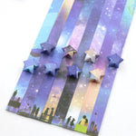 Origami Star Paper Strips, Star Folding Paper, Blue Origami Star Paper, Japanese Lucky Wishing Stars, Rainbow DIY Star Paper