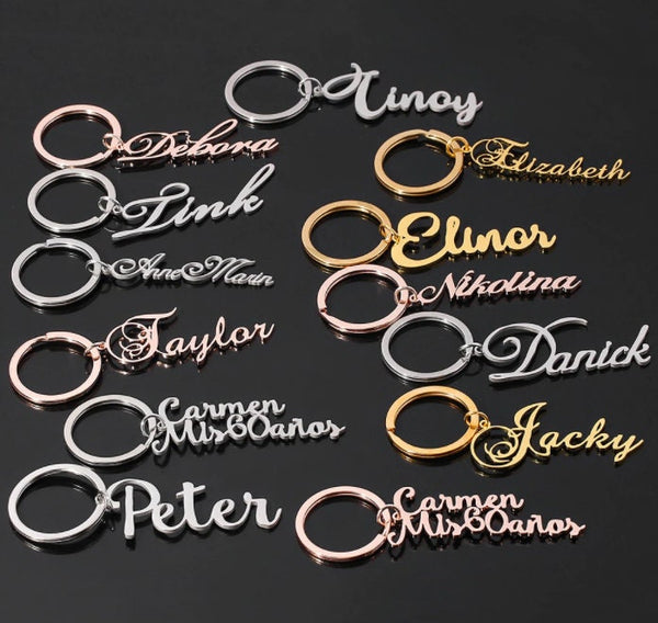 Custom Keyring, Personalized Name Keychain, Your Name Keychain, Stainless Steel Keychain, Durable Metal Key Chain, Nametag Luggage Tag