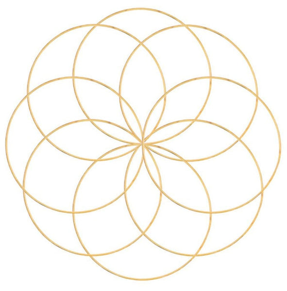 Dreamcatcher Ring 14 inches 35 cm, Macrame Ring, Golden Metal Hoop Ring, Brass Ring, Brass Hoop, Dream Catcher Hoop, Crafting Weaving Hoop