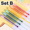 Highlighter Marker Pen Set - Rainbow Color  Color Highlighter Study Supplies - Light Color School Office Stationary - Student Art