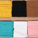เชือกหนังถักแบน 3 หลา - สีน้ำตาล ดำ ขาว เหลือง ชมพู - ขนาด 5 มม. - อุปกรณ์ทำสร้อยข้อมือ, งานทำเครื่องประดับสำหรับผู้ชาย