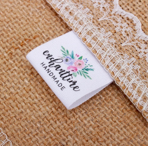 Custom Clothing Labels -  Sew on Labels - Fabric Sew in Labels - Personalized Cloth Tags for Clothes - Fold Over Cloth Labels for Handmade
