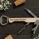Custom Wooden Beer Bottle Opener Wine Opener Gift, Personalized Wedding Gift for Groom Party, Best Man, Usher, Groomsman Thank You
