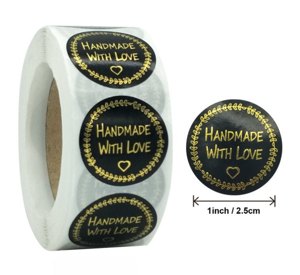 Handmade With Love Stickers, Handmade Stickers, Shipping Stickers, Product Packaging Stickers, Small Business Sticker, Thank You Stickers