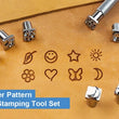 8 Pcs Symbol Stamp Punch Set Leather Craft Metal Steel Punch Tools Leatherworking Leaf Smiley Face Star Sun Moon Flower Heart Butterfly