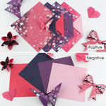 Red Purple Pink Origami Paper - Cherry Blossom Assorted Washi Paper for Scrapbook Yuzen Paper Chiyogami Paper Craft Art Folding DIY Project