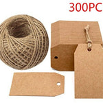 300 Large Kraft Tags - Shipping Tags Supplies Paper Goods Merchandise Tags Bulk Discount Product Label - Blank Jewelry Gift Tags Rustic