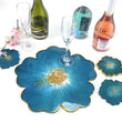 Flower Coaster Mold, Resin Casting Molds, Silicone Epoxy Tray Mold, Agate Making Mould Tool, Home DIY Accessory, Transparent Fluid