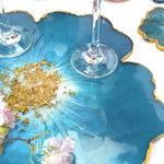 Flower Coaster Mold, Resin Casting Molds, Silicone Epoxy Tray Mold, Agate Making Mould Tool, Home DIY Accessory, Transparent Fluid