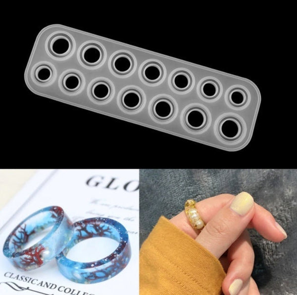 Acuan Cincin, Acuan Silikon Cincin Jari Rata, Acuan Resin Silikon, Alat Membuat Barang Kemas, Acuan Kraf Resin Epoksi, Kaboson, Acuan Cincin DIY