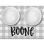 Custom Dog Mat, Pet Feeding Placemat, Personalized Dog Bowl Mat, Pet Food Mat, Puppy Placemat, Neutral Gray Blue Pink Pet Bowl Mat, Dog Lover Gift