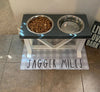 Custom Dog Mat, Pet Feeding Placemat, Personalized Dog Bowl Mat, Pet Food Mat, Puppy Placemat, Neutral Gray Blue Pink Pet Bowl Mat, Pet Gift