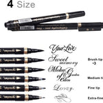 6 Pcs Chinese Calligraphy Pens - Black Hand Lettering Pen Set - Calligraphy Kit - Beginner Calligraphy Markers Brush Pens - Drawing Pens
