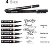 6 Pcs Chinese Calligraphy Pens - Black Hand Lettering Pen Set - Calligraphy Kit - Beginner Calligraphy Markers Brush Pens - Drawing Pens
