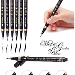 6 Pcs Chinese Calligraphy Pens - Black Hand Lettering Pen Set - Calligraphy Kit - Beginner Calligraphy Markers Brush Pens - Drawing Pens