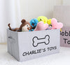 Personalized Foldable Dog Toy Storage Basket - Customized Kids Toy Organizer - Custom Pet Toy Basket Dog Toys Storage Bag Dog Toy Bin