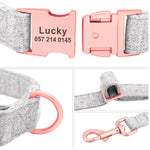 Personalized Dog Collar and Leash Set, Custom Dog Collar with Name Plate, Engraved Dog Collar, Leather Dog Collar, Small Medium Large Dogs