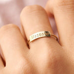 Custom Ring - Personalized Ring - Customized Bar Name Ring for Women - Gift for Her Girlfriend Wife Mom Birthday Anniversary Stackable