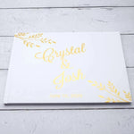 Custom Wedding Guest Book, Personalized Wedding Guestbook, Reception Signing Book, Engagement Party Bridal Shower Modern Elegant Blank Book