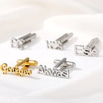 Personalized Cuff Links, Monogrammed Cufflinks with Name, Boyfriend Husband Gift Metal Monogram, Groomsmen Gift, Wedding Gift for Him