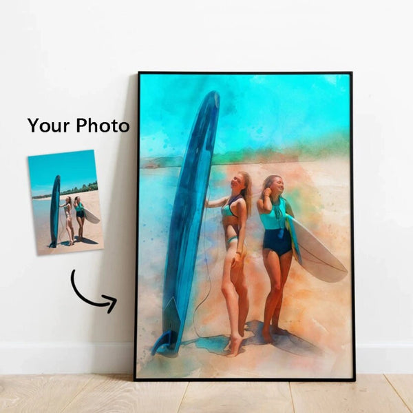 Digital Custom Watercolor Portrait Painting - Personalized Painting - Wedding Gift - Family Portrait Wedding Custom Paint - Anniversary Gift