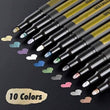 10 Pcs Metallic Marker Pens Card Making Craft Diary Scrapbooking Rock Painting Stone - Art Painting - Diary Planner Journal Pens Stationery