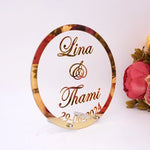 Custom Wedding Sign - Round Personalized Wedding Name Sign - Mr and Mrs Sign - Freestanding Table Décor Centerpiece - Surname Sign
