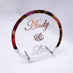 Custom Wedding Sign - Round Personalized Wedding Name Sign - Mr and Mrs Sign - Freestanding Table Décor Centerpiece - Surname Sign