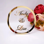 Custom Wedding Sign - Round Personalized Wedding Name Sign - Mr and Mrs Sign - Freestanding Table Décor Centerpiece - Surname Sign