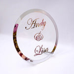 Custom Wedding Sign - Round Personalized Wedding Name Sign - Mr and Mrs Sign - Freestanding Table Décor Centerpiece - Surname Sign