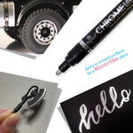 3 Pcs Silver Mirror Finish Chrome Marker - Metallic Permanent Paint Marker - Fine Line - For Cars Shoes Plastic Stone Ceramic Glass Tile