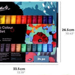 ชุดสีอะคริลิค - สีสำหรับเซรามิก ผ้าใบ ไม้ ดินเหนียว ผนัง เล็บ - 24 สี 36 มล. - สำหรับนักเรียน ศิลปิน - อุปกรณ์วาดภาพ