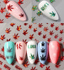 Nail Art Decals - Autumn Leaves - Maple Leaf Sticker - Transfer Sticker Multi Color Maple Leaves Flower Decals Manicure DIY - Fall Leaves