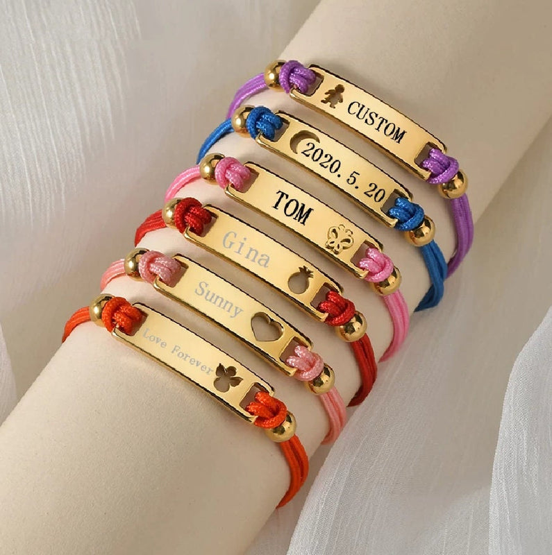 เครื่องประดับเด็กส่วนตัว - สร้อยข้อมือชื่อเด็กสั่งทำ - สร้อยข้อมือแรกเกิดสำหรับเด็กหญิง - สร้อยข้อมือสลักชื่อเด็กเล็ก - สร้อยข้อมือแท่งแรกเกิด