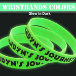 Custom Glow in the Dark Wristbands - Personalized Text Printing - Rubber Silicone Bracelet  Events, Cancer Support, Fundraisers, Awareness