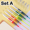 Highlighter Marker Pen Set - Rainbow Color  Color Highlighter Study Supplies - Light Color School Office Stationary - Student Art