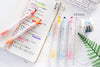 Highlighter Marker Pen Set - Striped Rainbow Color  Color Highlighter Study Supplies - Light Color School Office Stationary - Student Art