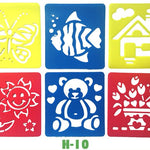บัตรสเตนซิลสำหรับเด็ก งานฝีมือ วาดผนัง ศิลปะแอร์บรัช เด็กเล็ก ทำสมุดภาพ น่ารัก สนุกสนาน ลายรถยนต์ รถบรรทุก สัตว์ คริสต์มาส เครื่องบิน เรือ รถไฟ