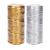 Metallic Gold Silver 1.5 mm Premium Macrame Cord, 109 Yards (100 Meters) - Single Twist Macrame String, Cotton Cord, Twisted Macrame Cord