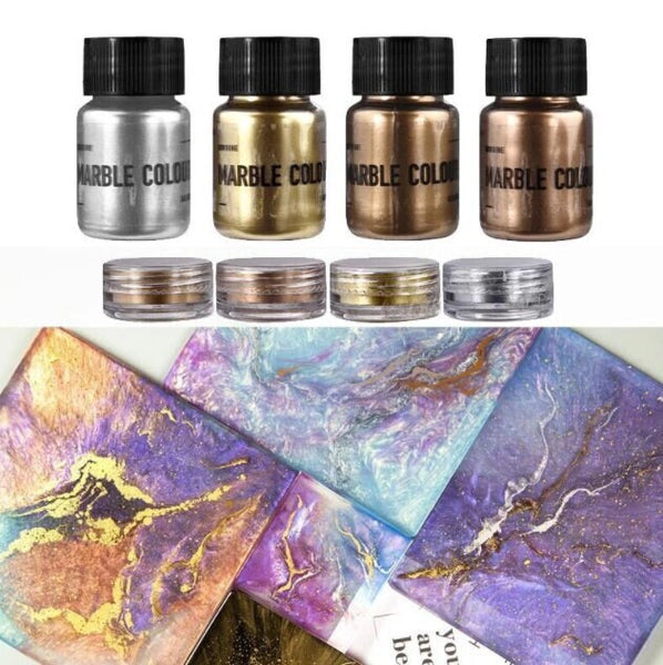 Pigment for Resin, Metallic Gold Silver Color Powder, Gold Iridescent Glitter Set, Pearlescent Colorant Pearl Pigment Dye UV Resin Decor