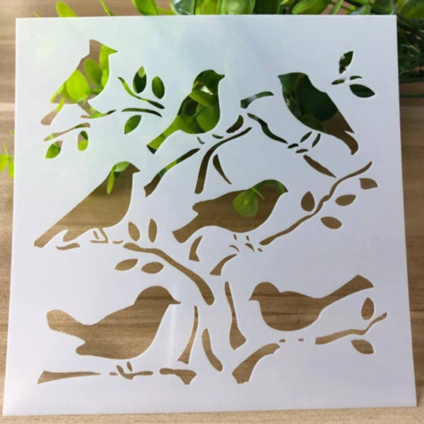 Bird Stencil - Nature Stencil - Tree Stencil - Craft Stencils - Wall Stencil - Paint Stencils - Painting Stencils - Airbrush Stencils