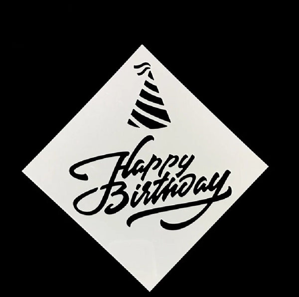 Happy Birthday Cake Stencils - Birthday Cake Decoration - Airbrush Stencils Template - Baking Supplies - Fondant Reusable Stencil