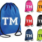 Custom Drawstring Backpack, Personalised Drawstring Gym Bag, PE Kids School, Adults Sport Bag, Swim bag with Name Logo Rucksack Sports Bag