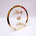 Custom Wedding Sign - Round Personalized Wedding Name Sign - Mr and Mrs Sign - Freestanding Table Décor Centerpiece - Surname Sign