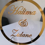 Custom Wedding Sign - Round Personalized Wedding Name Sign - Mr and Mrs Sign - Freestanding Table Décor Centerpiece - Surname Sign