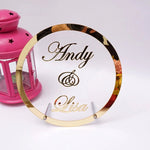 Custom Wedding Sign - Round Personalized Wedding Name Sign - Mr and Mrs Sign - Freestanding Table Décor Centerpiece - Surname Sign