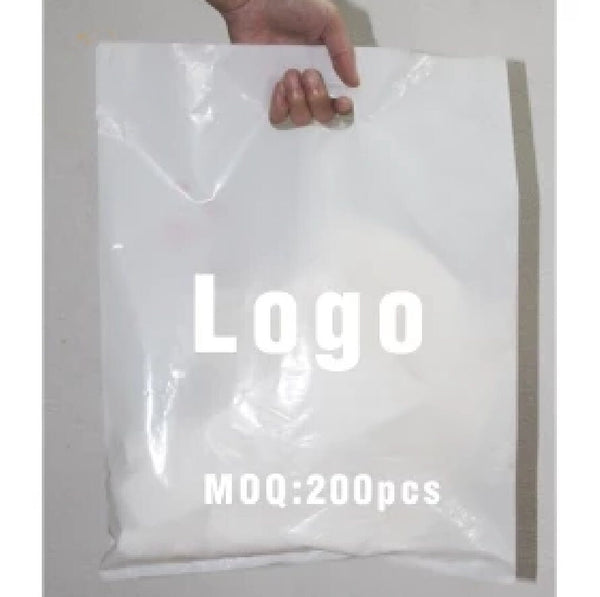 200 Pcs Custom Shopping Bags with Logo for Boutique - Personalized Plastic Bags with Logo Custom Merchandise Bags with Logo for Business