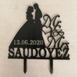 Adorno Personalizado para Pastel de Boda con Purpurina - Adornos Personalizados para Pasteles de Boda - Decoración de Pastel Sr. y Sra. - Pareja de Aniversario Nupcial